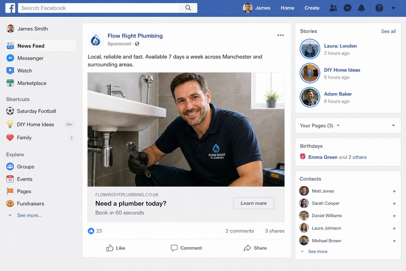 Facebook Ads example